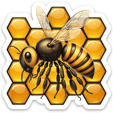 A bee collecting honey sticker