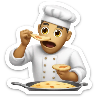 Rana comiendo pan  sticker