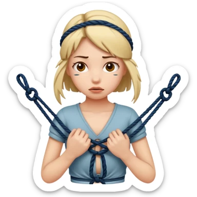 Bdsm girl emoji tied up sticker
