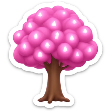 Large pink tree with lights  sticker