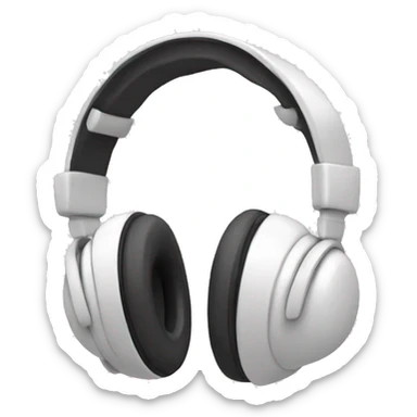headphone bow white sticker