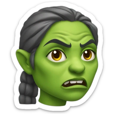 Really angry orc woman sticker