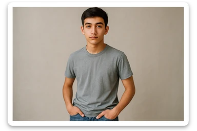 16 17 yoshli uzbek bolasini tasvirlab ber hech qanday milliy kiyimlarsiz sticker