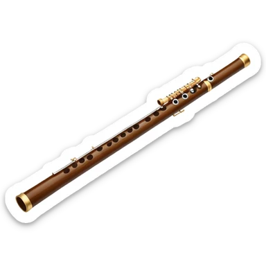 Dark Brown Chinese Bamboo Flute sticker