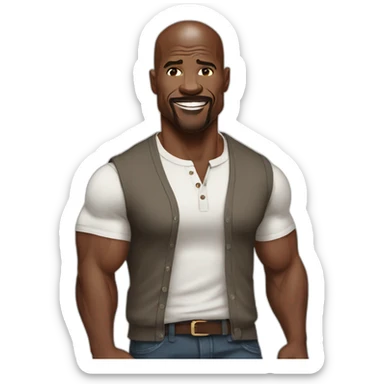 terry crews cartoon wearing henley sticker