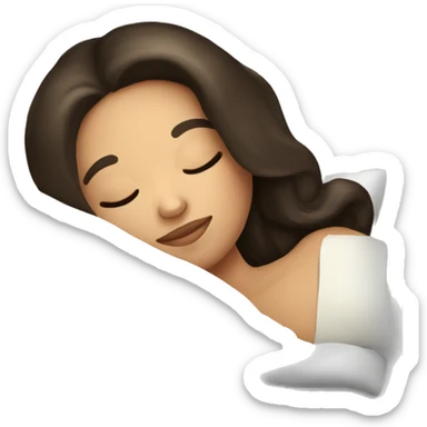 Coquette brunette girl sleeping  sticker