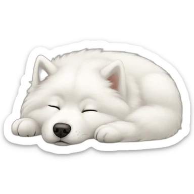 Samoyed sleeping sticker