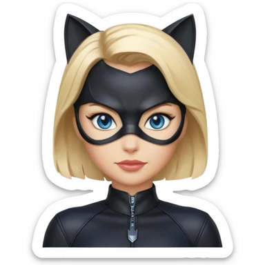 Catwoman with blonde hair and blue eyes sticker