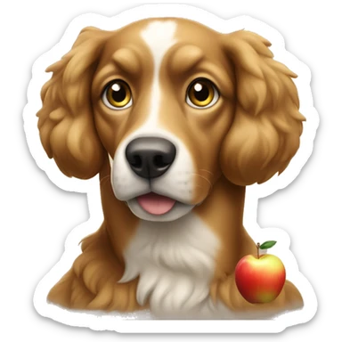 Isaac Newton as a Dog with an apple sticker
