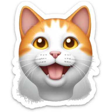 Orange and white cat, emoji icon. sticker