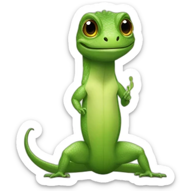 Lizard with cilantro sticker