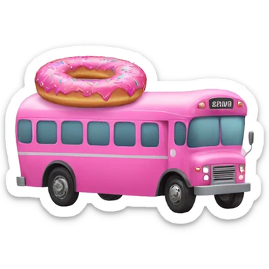 Pink Donut Bus  sticker