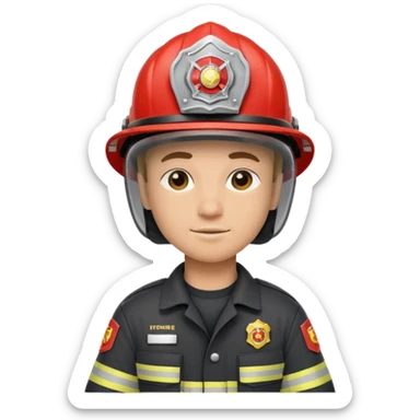 Firefighter wearing helmets sticker