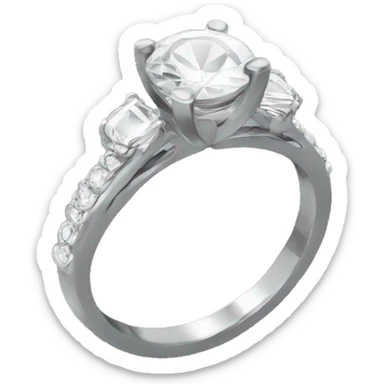 Engagement ring silver sticker