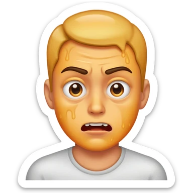 Freaky face sweating sticker