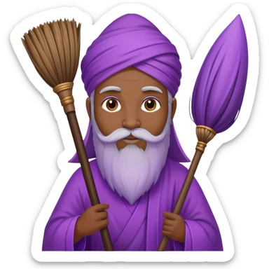 sweep broom guru, purple sticker