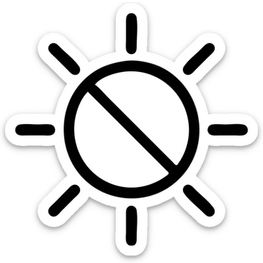 basic sun with a negative cross across the center sticker