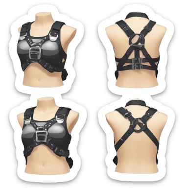 Anthro Punk Fursona Chest Harness  sticker