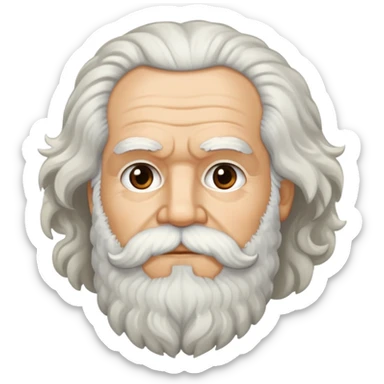 Karl Marx with white bushy beard and thick wavy hair, no glasses sticker