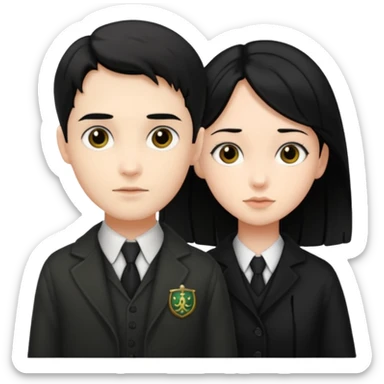 Tom Riddle and a black haired girl sticker