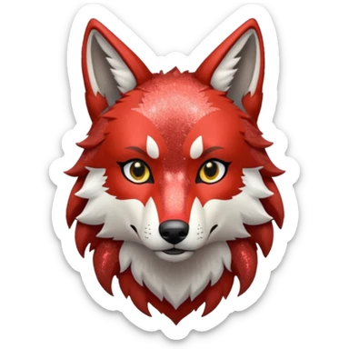 glitter red wolf apex predator sticker