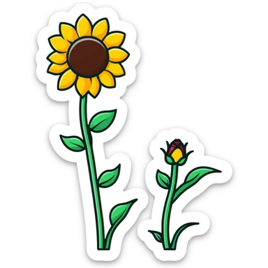 Sunflower smiling in a garden of roses sticker