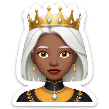 black queen with white hair sticker