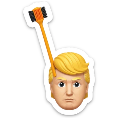 a toilet brush in the shape of donald trump sticker