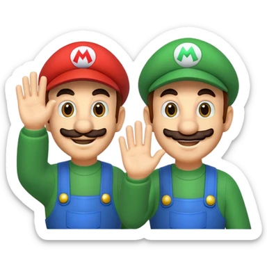 mario bros enviando saludos  sticker