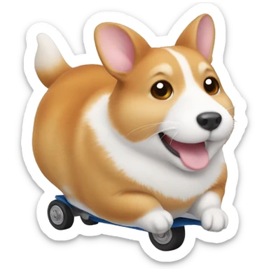 A hamster riding a corgi  sticker