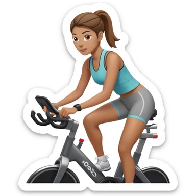 female on Peloton Bike sticker
