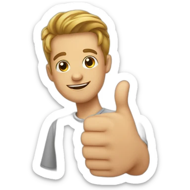 cute guy with thumbs up sticker