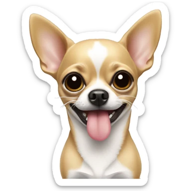 Chihuahua with white tube in mouth sticker