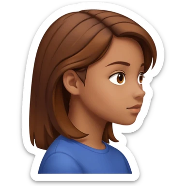 Girl Critical Thinking, side view. sticker