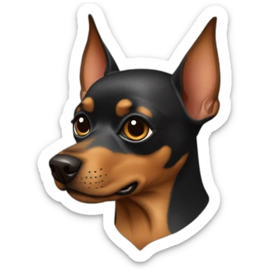 caramel-color-pinscher-dog-using-batman-mask sticker