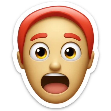 Red emoji crying and scream sticker