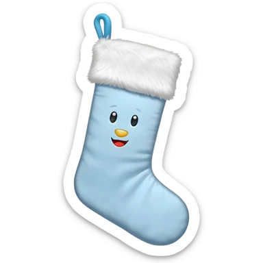 Christmas stocking with light blue details sticker