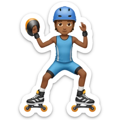Roller blader black boy sticker
