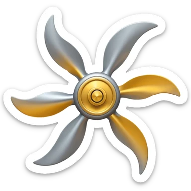gray propeller, realism-style sticker