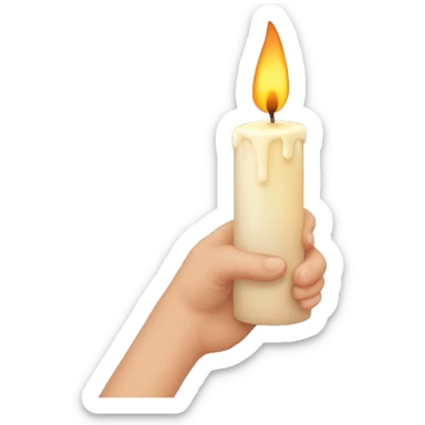 hand holding candle sticker