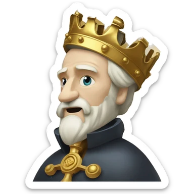 Vintage King Claudius hamlet old man big beard gold crown playing chess sticker