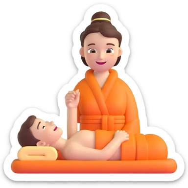 relaxing spa wellness treatment with happy face sticker