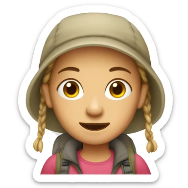 camping girl sticker