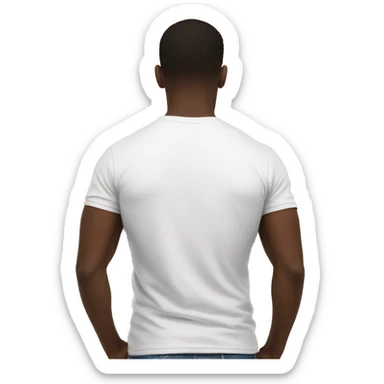 white-football-tshirt back view sticker