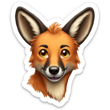 Maned wolf happy sticker