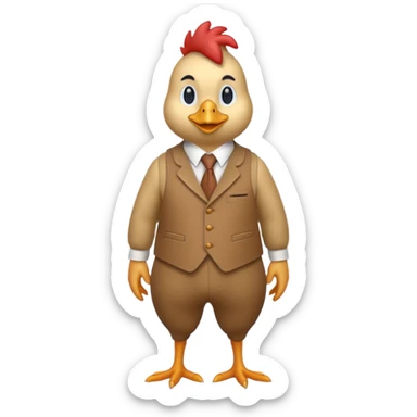 Chicken wearing slacks sticker