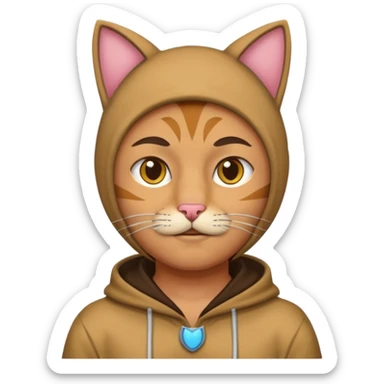 A man wearing cat clothes  sticker