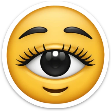 Un emoji de dos ojos grandes y expresivos, con pupilas negras y un ligero brillo. El estilo debe ser simple y limpio, con un contorno suave. El fondo es transparente sticker