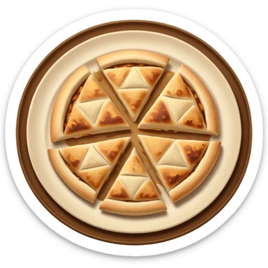 naan bread cut in triangles on a plate sticker