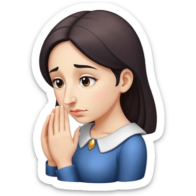 woman bowing on a giant nose sticker